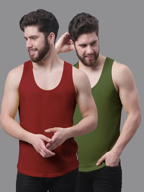pack of 2 solid vests - 20682980 - Very Small Image - 1
