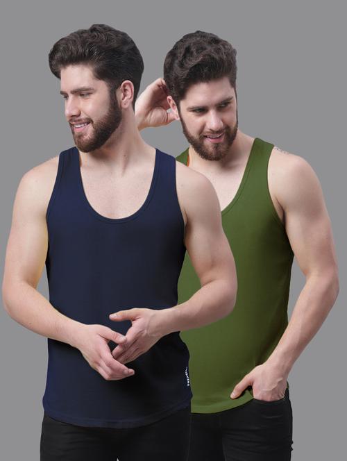pack of 2 solid vests - 20682981 - Very Small Image - 1