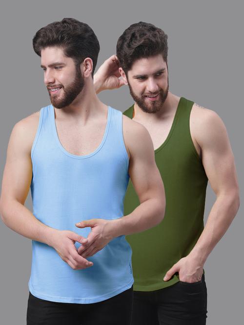 pack of 2 solid vests - 20682982 - Very Small Image - 1