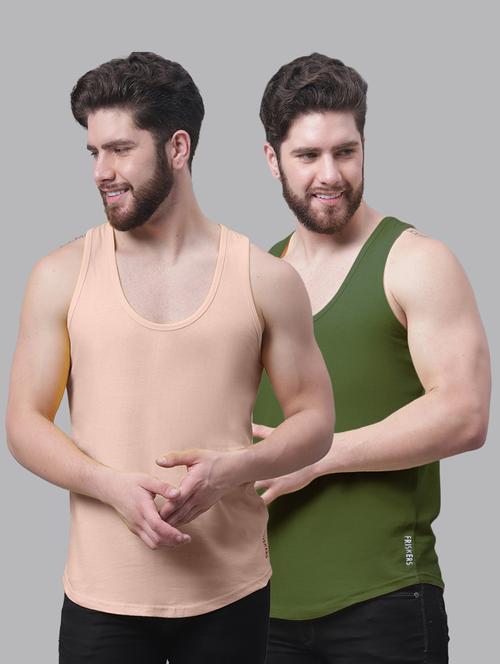 pack of 2 solid vests - 20682984 - Very Small Image - 1