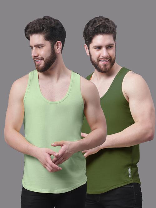 pack of 2 solid vests - 20682985 - Very Small Image - 1