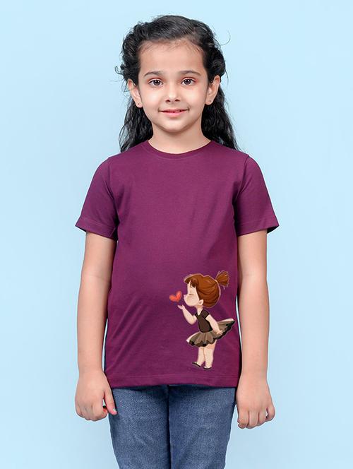 girls graphic printed round neck regular tee - 20683061 - Very Small Image - 1