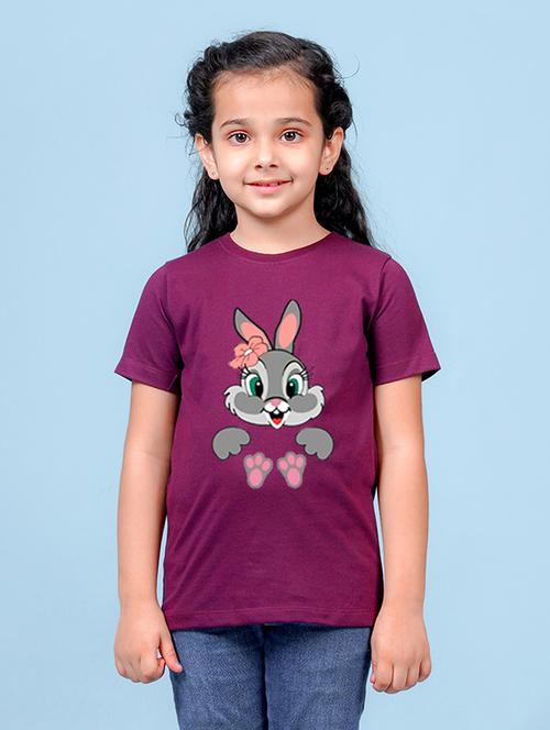girls graphic printed round neck regular tee - 20683065 - Very Small Image - 1