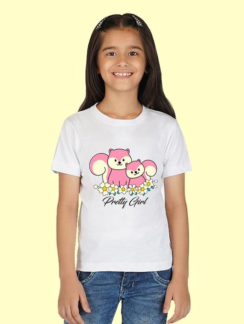 girls graphic printed round neck regular tee - 20683073 - Very Small Image - 1