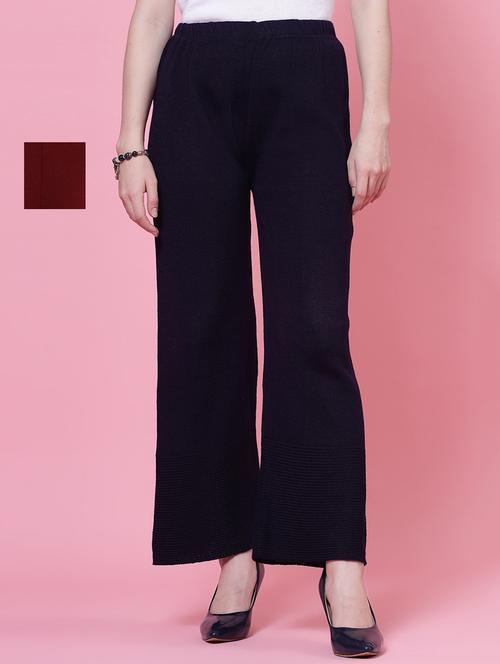 women pack of 2 multicolored solid palazzos - 20683177 - Very Small Image - 1