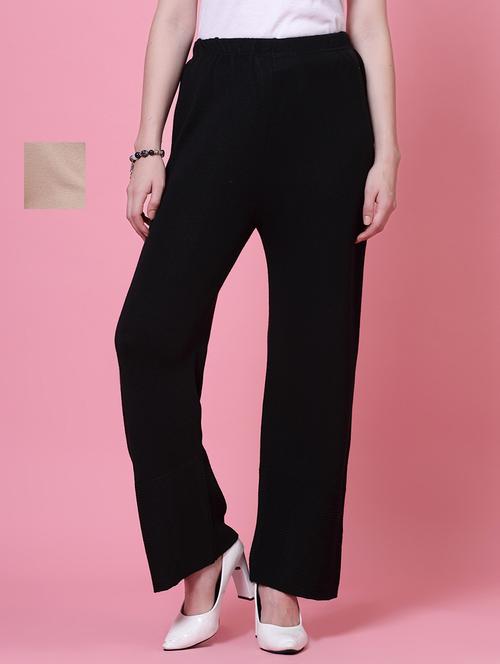 pack of 2 solid multi colored woolen palazzo - 20683194 - Very Small Image - 1