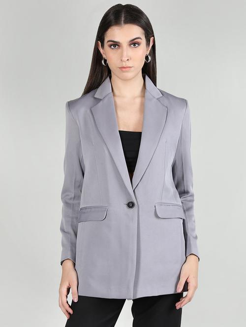 solidgrey casual blazer - 20683872 - Very Small Image - 1