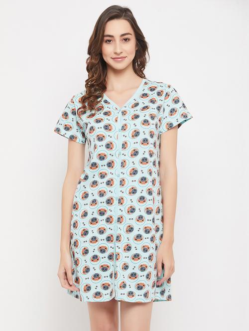 women light blue printed sleepshirts - 20684141 - Very Small Image - 1
