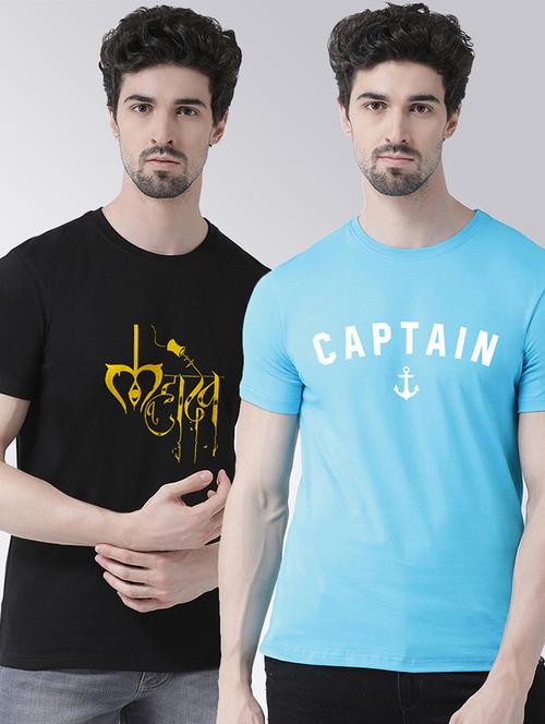 men pack of 2 printed cotton t-shirt - 20684226 - Very Small Image - 1