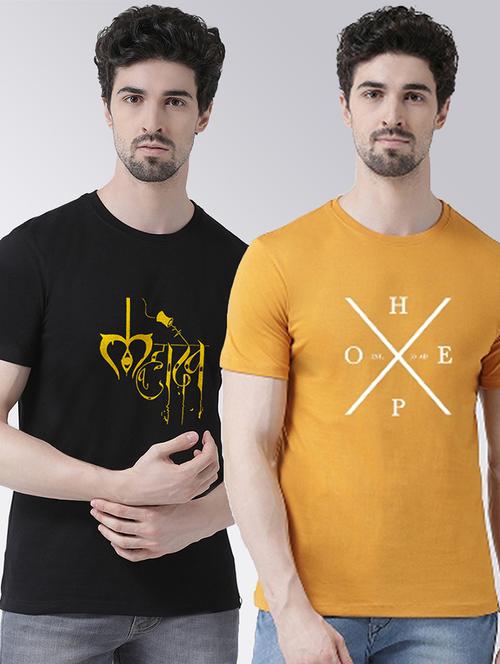 men pack of 2 printed cotton t-shirt - 20684229 - Very Small Image - 1