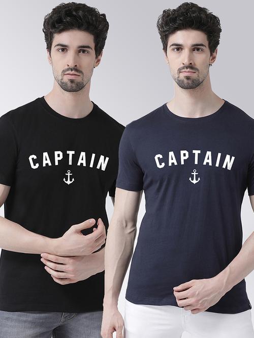 men set of 2 multi colored round neck graphic regular t-shirt  - 20684251 - Very Small Image - 1