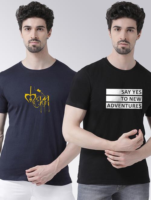 men pack of 2 printed cotton t-shirt - 20684269 - Very Small Image - 1