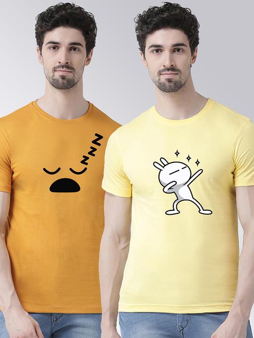 men pack of 2 printed cotton t-shirt - 20684314 - Very Small Image - 1