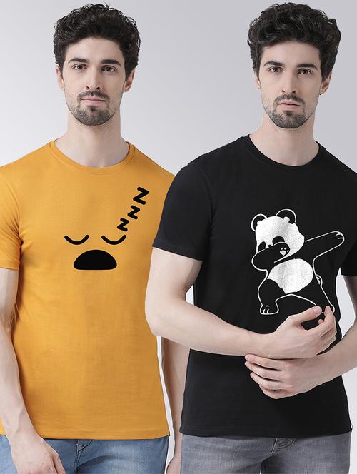 men pack of 2 printed cotton t-shirt - 20684320 - Very Small Image - 1