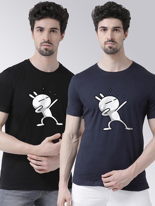 men pack of 2 printed cotton t-shirt - 20684323 - Very Small Image - 1