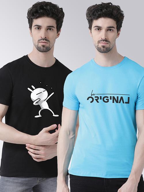 men pack of 2 printed cotton t-shirt - 20684330 - Very Small Image - 1