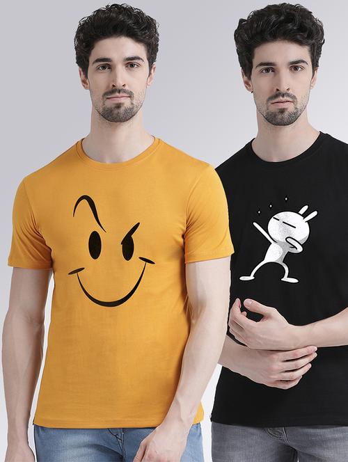 men pack of 2 printed t-shirt - 20684344 - Very Small Image - 1
