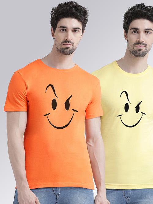 pack of 2 multi coloured printed round neck t-shirt - 20684349 - Very Small Image - 1
