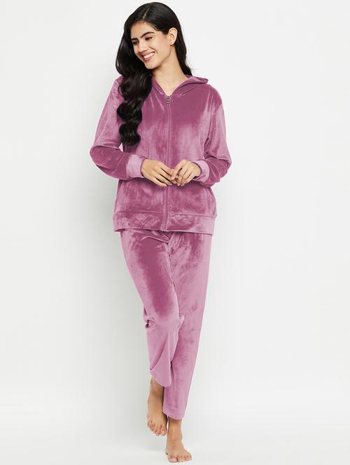 lavender solid pyjama set nightwear  - 20685079 - Very Small Image - 1