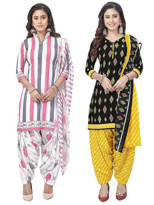 women multi color pack of 2 printed unstitched suits - 20685461 - Very Small Image - 1