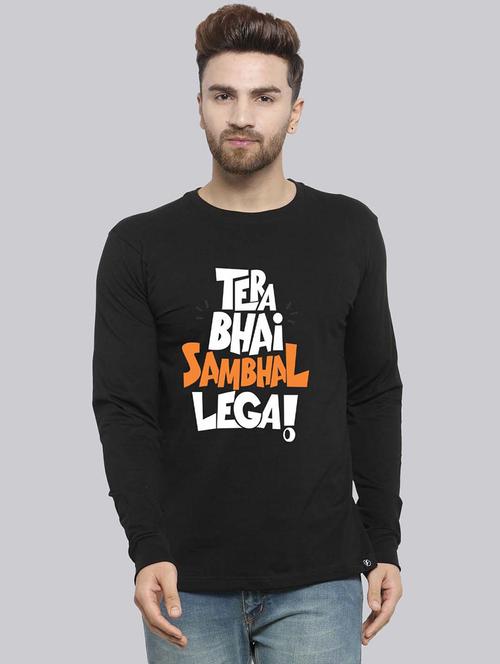 men round neck front print t-shirt - 20685888 - Very Small Image - 1