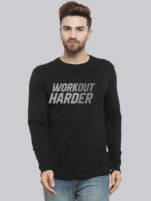 men black typographic full sleeve regular t-shirt - 20685897 - Very Small Image - 1