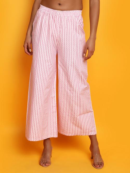 women printed flat front wide leg trouser - 20686124 - Very Small Image - 1