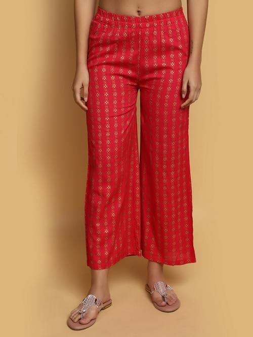 women foil printed straight palazzo - 20686132 - Very Small Image - 1