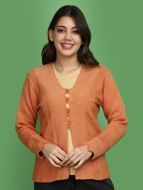 women self designed long sleeves cardigan - 20686137 - Very Small Image - 1