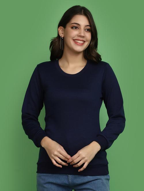 women solid long sleeves pullover - 20686195 - Very Small Image - 1