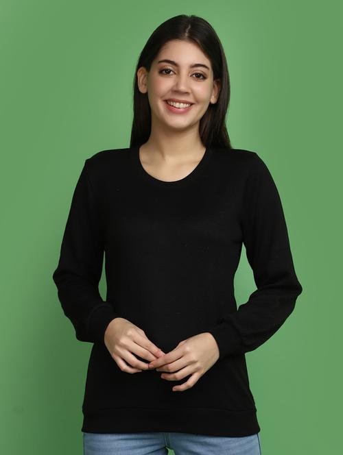 women solid long sleeves pullover - 20686197 - Very Small Image - 1