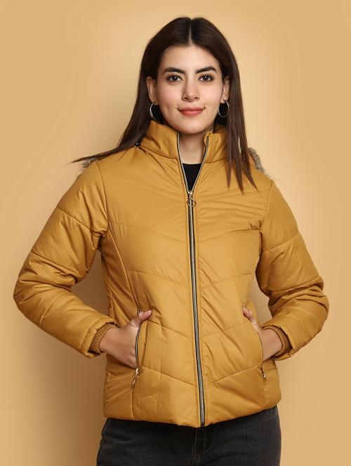 women solid hooded bomber jacket - 20686226 - Very Small Image - 1