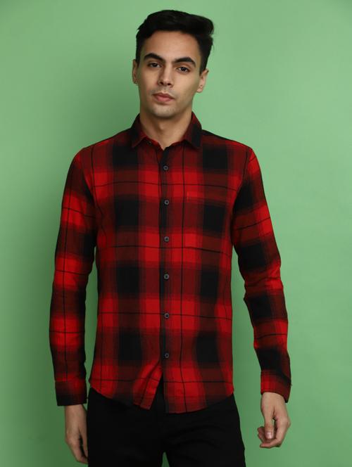 red cotton casual shirt - 20686250 - Very Small Image - 1