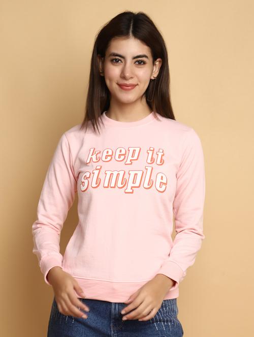 women chest print  long sleeve sweatshirt - 20686415 - Very Small Image - 1