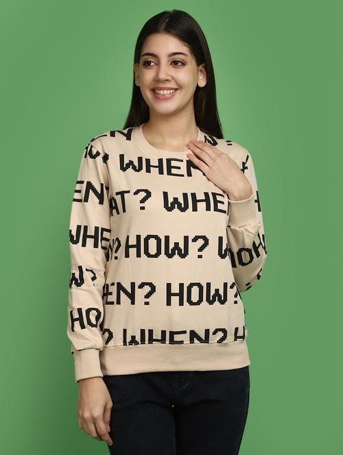 women front print long sleeve sweatshirt - 20686428 - Very Small Image - 1