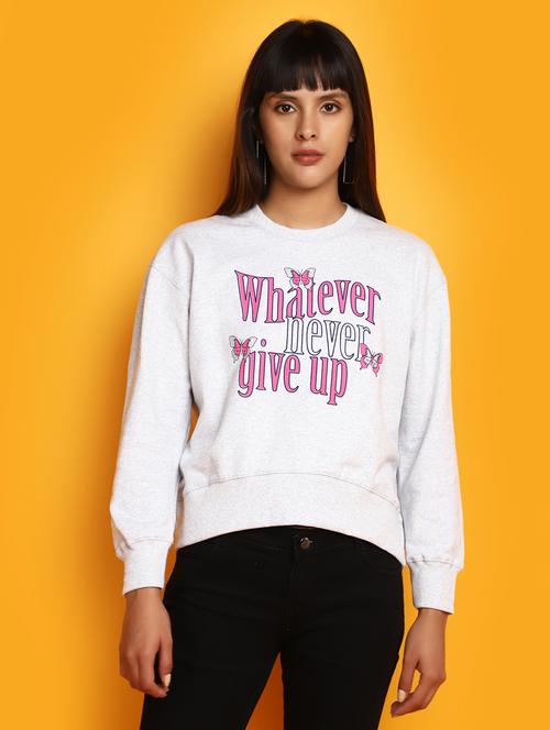 women front print long sleeve sweatshirt - 20686437 - Very Small Image - 1