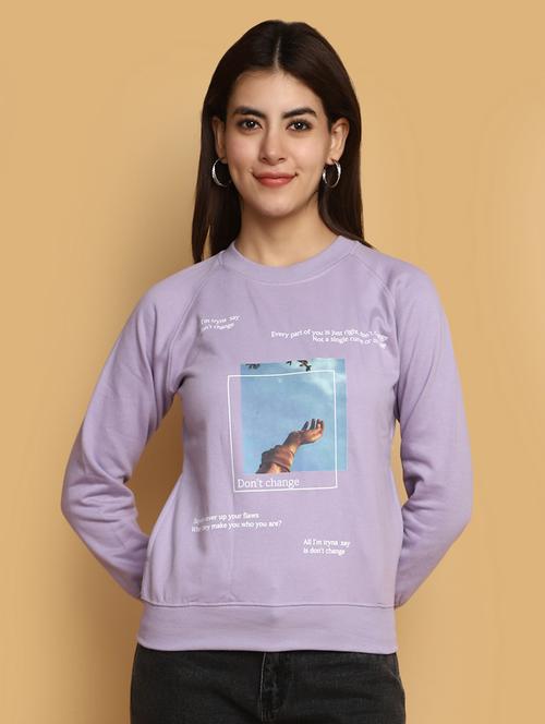 women front print long sleeve sweatshirt - 20686439 - Very Small Image - 1