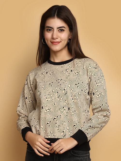 women front print long sleeve sweatshirt - 20686440 - Very Small Image - 1
