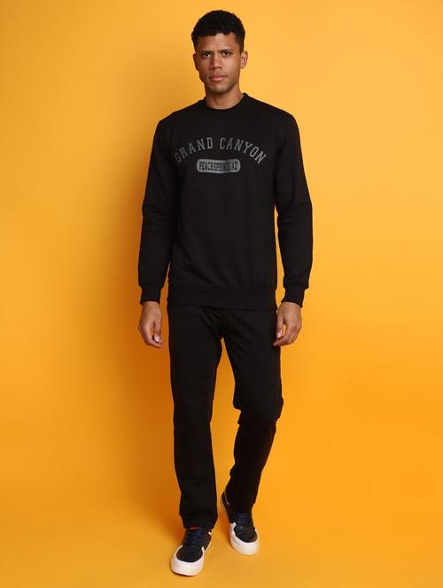 black typographic chest print track suit - 20686548 - Very Small Image - 1
