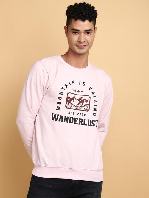 men front print crew neck sweatshirt - 20686634 - Very Small Image - 1