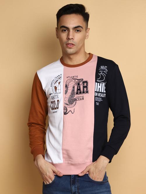 men color block long sleeve sweatshirt - 20686676 - Very Small Image - 1