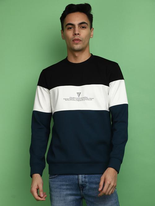 men color block long sleeve sweatshirt - 20686678 - Very Small Image - 1