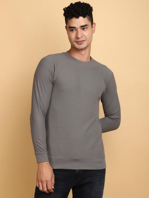 grey cotton plain sweatshirt - 20686712 - Very Small Image - 1