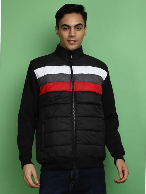 men color block quilted jacket - 20686783 - Very Small Image - 1