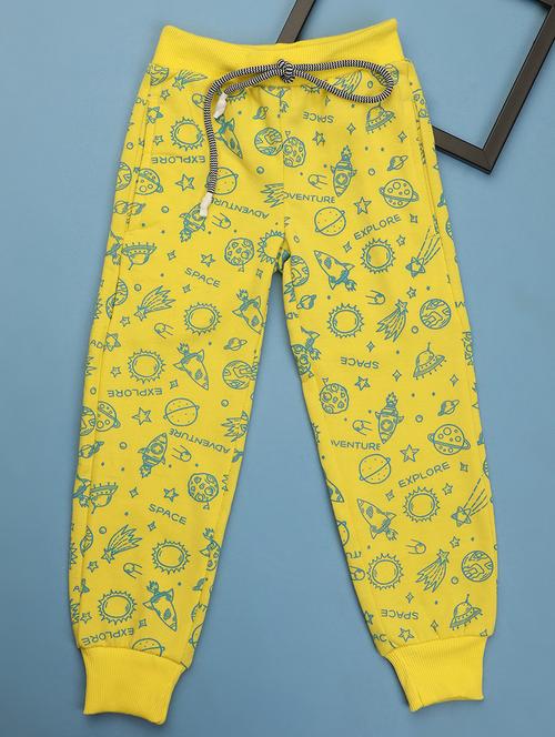 yellow printed joggers - 20687047 - Very Small Image - 1