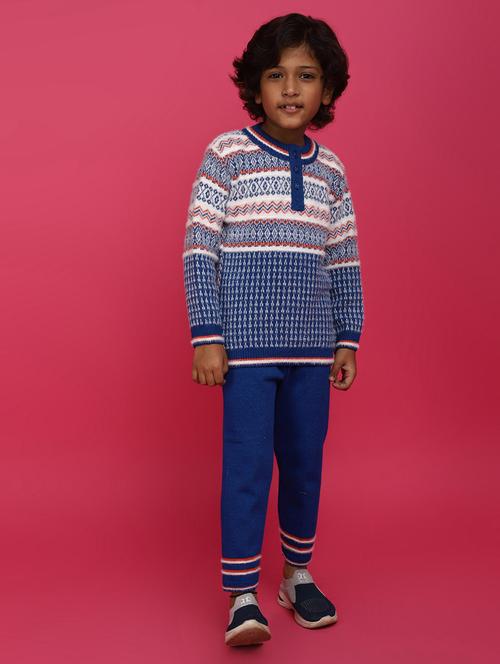 boys wool blend full lenght twin set - 20687534 - Very Small Image - 1