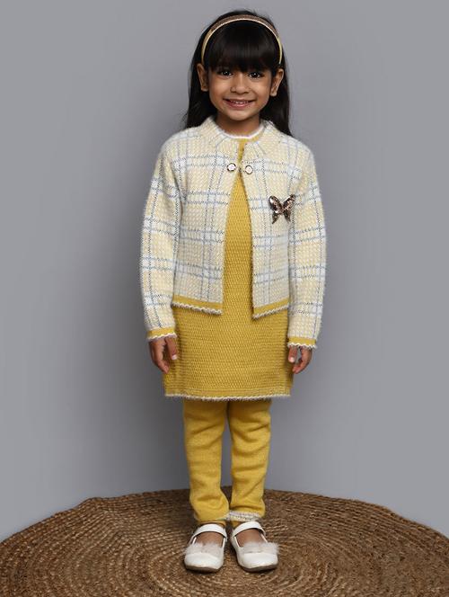 yellow wool blend suit sets twin & dungree - 20687581 - Very Small Image - 1