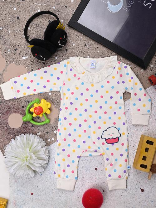 kids polka print cotton romper - 20687610 - Very Small Image - 1