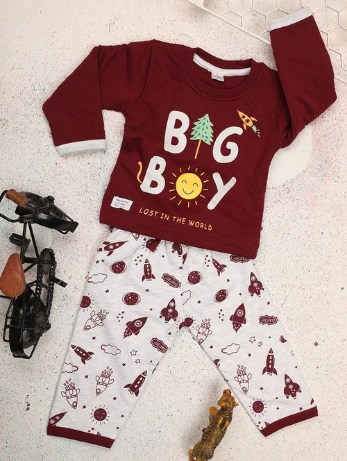 maroon wool blend suit sets twin & dungree - 20687833 - Very Small Image - 1