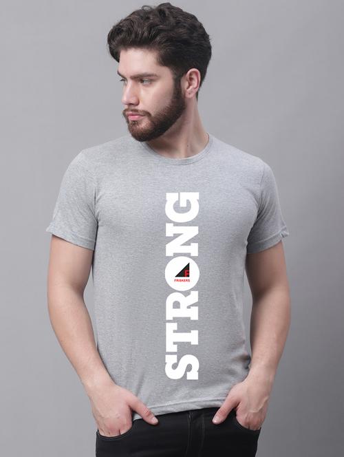 men round neck front print t-shirt - 20688122 - Very Small Image - 1